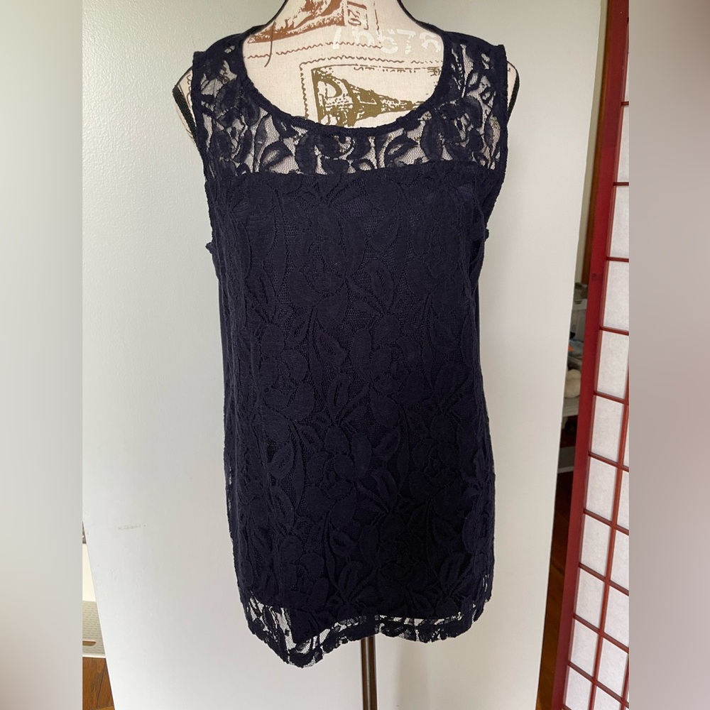 Verve ami blue lace top, size M